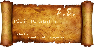 Pádár Donatella névjegykártya